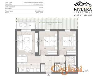 Moderan dvosoban stan sa terasom Topla 2